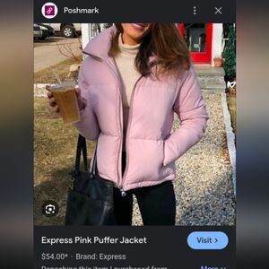 Express Women's Puffer Jacket in Light Pink
